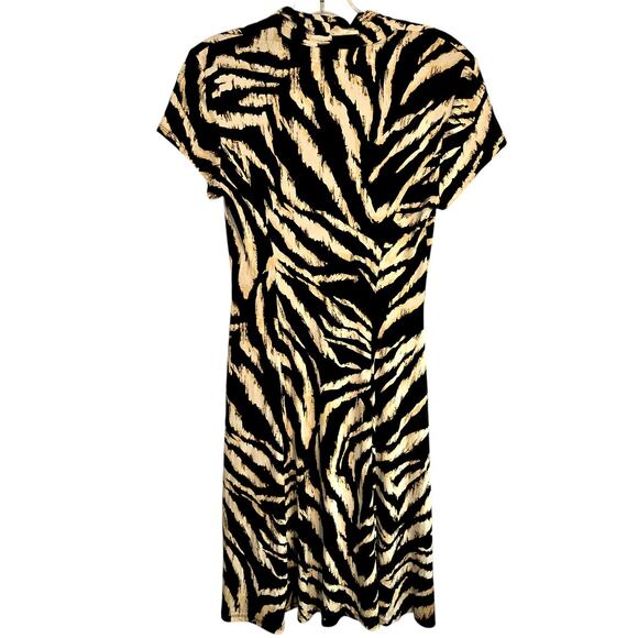 Connected Apparel 4 Women's Short  Sleeve Black Cream Dress Miss Size Small S - Picture 5 of 6